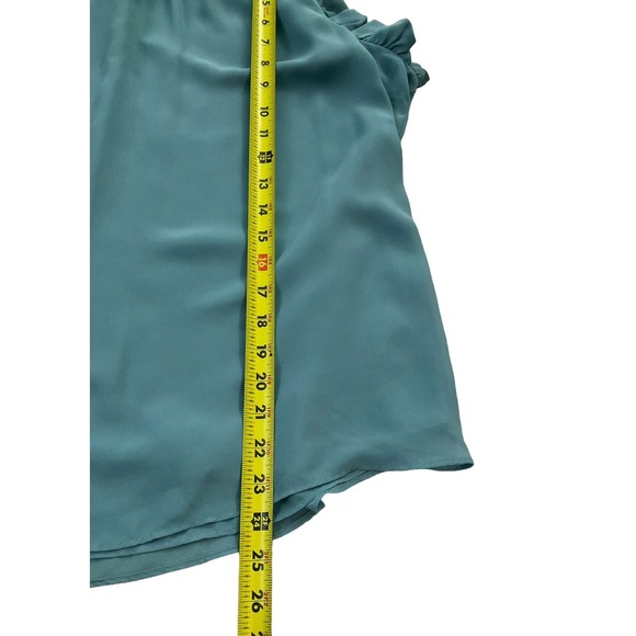 Ann Taylor Blue Sleeveless Ruffle Trim Top Size L 39-17 - Picture 5 of 6